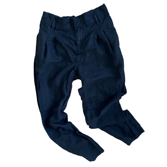 ⭐️ SOLD ⭐️ LOFT Black Linen Blend Paperbag Pants Size XS Petite Cropped Business - Picture 4 of 11